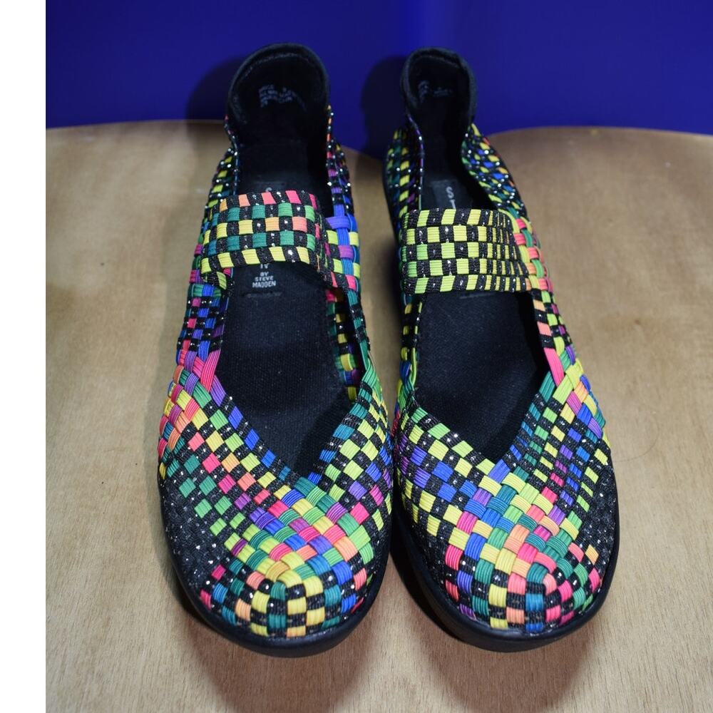 Steven by Steve Madden Brice Woven Mary Jane Flats Multicolor Size 9